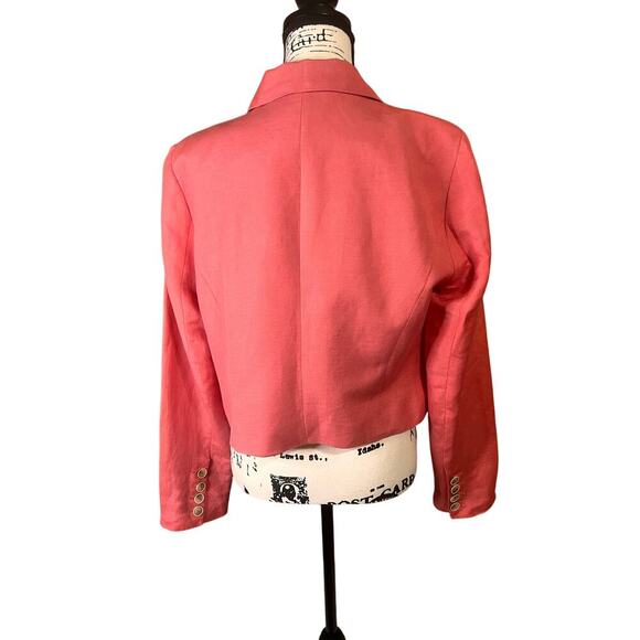 NWOT PAIGE‎ Anthropologie Cropped Double Breasted Blazer Color Pink Women Size 8 - Picture 10 of 16